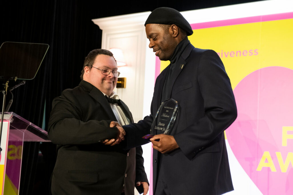 David Luplow Jr receiving award
